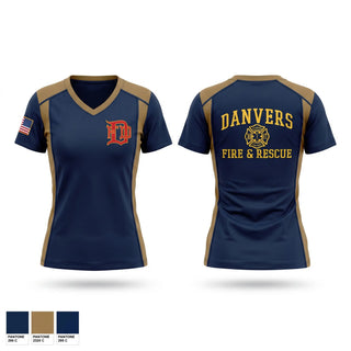 Womens Short Sleeve Vneck Shirt, Danvers Fire & Rescue, Fire Department, Teamtime, Team time, sublimation, custom sports apparel, team uniforms, spirit wear, spiritwear, sports uniforms, custom shirts, team store, custom team store, fundraiser sports, apparel fundraiser
