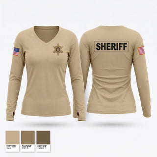 Womens Long Sleeve Vneck Shirt, Fayette County Sheriff’s Office, Police, Teamtime, Team time, sublimation, custom sports apparel, team uniforms, spirit wear, spiritwear, sports uniforms, custom shirts, team store, custom team store, fundraiser sports, apparel fundraiser