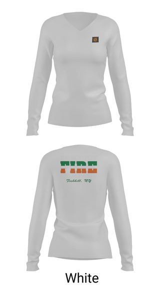 Womens Long Sleeve Vneck Shirt, Rombout Fire Company, Fire Department, Teamtime, Team time, sublimation, custom sports apparel, team uniforms, spirit wear, spiritwear, sports uniforms, custom shirts, team store, custom team store, fundraiser sports, apparel fundraiser
