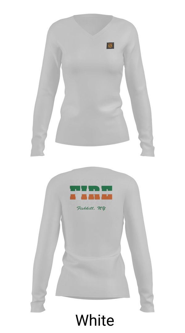 Womens Long Sleeve Vneck Shirt, Rombout Fire Company, Fire Department, Teamtime, Team time, sublimation, custom sports apparel, team uniforms, spirit wear, spiritwear, sports uniforms, custom shirts, team store, custom team store, fundraiser sports, apparel fundraiser