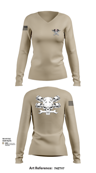 Womens Long Sleeve Vneck Shirt, Fox 1-320th F-CO FAR, , Teamtime, Team time, sublimation, custom sports apparel, team uniforms, spirit wear, spiritwear, sports uniforms, custom shirts, team store, custom team store, fundraiser sports, apparel fundraiser