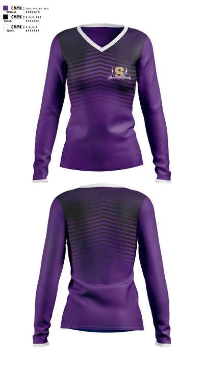 Sawyer Shooting Sports 90278656 Women's Long Sleeve V-neck Shirt - 100