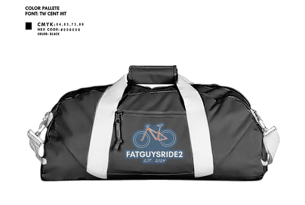 Duffle Bag, FATGUYSRIDE2, Cycling, Teamtime, Team time, sublimation, custom sports apparel, team uniforms, spirit wear, spiritwear, sports uniforms, custom shirts, team store, custom team store, fundraiser sports, apparel fundraiser