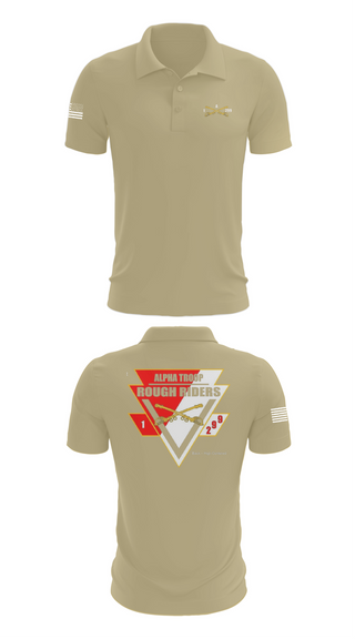 Short Sleeve Performance Polo, A Troop, 1st squadron-299th Calvary Regiment, , Teamtime, Team time, sublimation, custom sports apparel, team uniforms, spirit wear, spiritwear, sports uniforms, custom shirts, team store, custom team store, fundraiser sports, apparel fundraiser