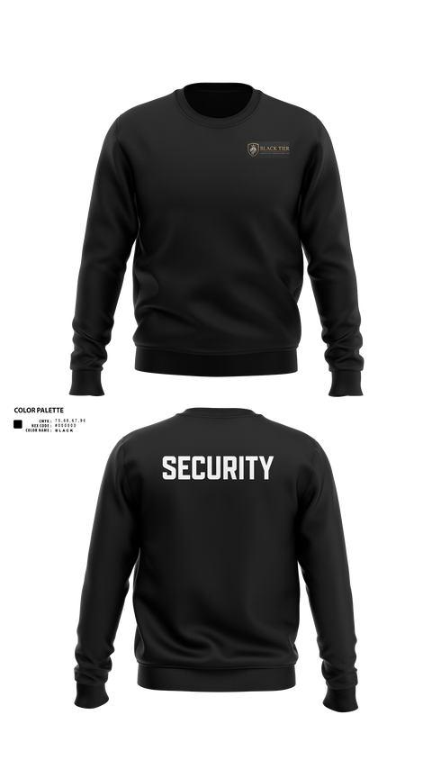 Crew Neck Sweatshirt, Black Tier Executive Protection, , Teamtime, Team time, sublimation, custom sports apparel, team uniforms, spirit wear, spiritwear, sports uniforms, custom shirts, team store, custom team store, fundraiser sports, apparel fundraiser