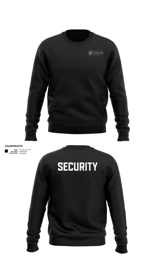 Crew Neck Sweatshirt, Black Tier Executive Protection, , Teamtime, Team time, sublimation, custom sports apparel, team uniforms, spirit wear, spiritwear, sports uniforms, custom shirts, team store, custom team store, fundraiser sports, apparel fundraiser