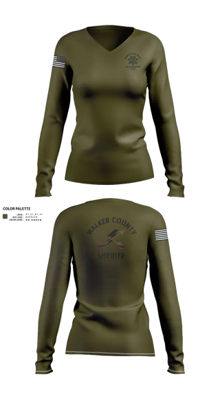 Womens Long Sleeve Vneck Shirt, Walker County Sheriff SOG Team, , Teamtime, Team time, sublimation, custom sports apparel, team uniforms, spirit wear, spiritwear, sports uniforms, custom shirts, team store, custom team store, fundraiser sports, apparel fundraiser
