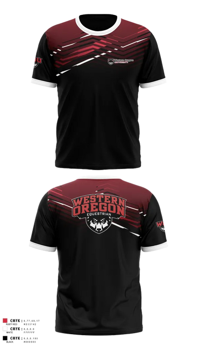 Western Oregon University Equestrian 74623833 Short Sleeve Performance Shirt - 101