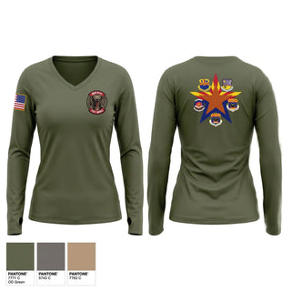 Womens Long Sleeve Vneck Shirt, AZ Air Guard 4N, Air Force, Teamtime, Team time, sublimation, custom sports apparel, team uniforms, spirit wear, spiritwear, sports uniforms, custom shirts, team store, custom team store, fundraiser sports, apparel fundraiser