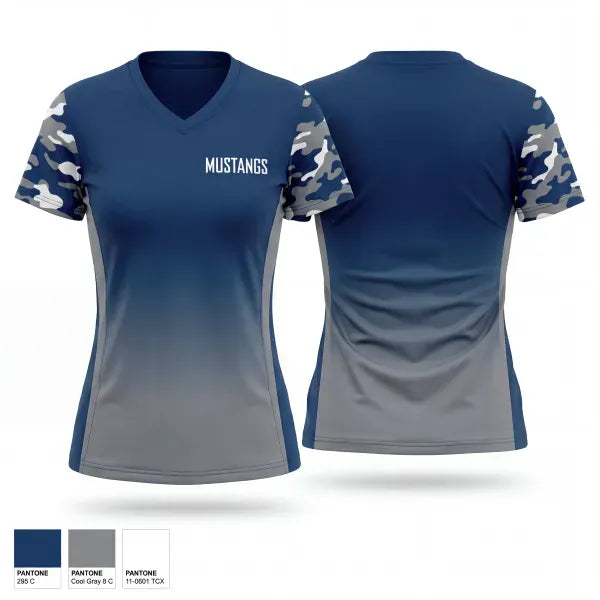 Womens Short Sleeve Vneck Shirt, Mustangs, Baseball, Teamtime, Team time, sublimation, custom sports apparel, team uniforms, spirit wear, spiritwear, sports uniforms, custom shirts, team store, custom team store, fundraiser sports, apparel fundraiser