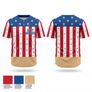 Two Button Softball Jersey, Soft Serves, Softball, Teamtime, Team time, sublimation, custom sports apparel, team uniforms, spirit wear, spiritwear, sports uniforms, custom shirts, team store, custom team store, fundraiser sports, apparel fundraiser
