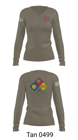 Womens Long Sleeve Vneck Shirt, Central Pierce Fire, Fire Department, Teamtime, Team time, sublimation, custom sports apparel, team uniforms, spirit wear, spiritwear, sports uniforms, custom shirts, team store, custom team store, fundraiser sports, apparel fundraiser