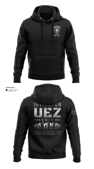 Hoodie, Irvington UEZ, Police, Teamtime, Team time, sublimation, custom sports apparel, team uniforms, spirit wear, spiritwear, sports uniforms, custom shirts, team store, custom team store, fundraiser sports, apparel fundraiser
