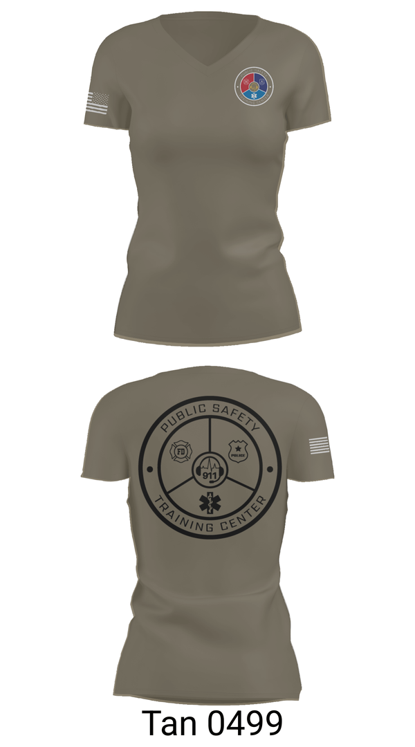 Womens Short Sleeve Vneck Shirt, Public Safety Training Center, Fire Department, Teamtime, Team time, sublimation, custom sports apparel, team uniforms, spirit wear, spiritwear, sports uniforms, custom shirts, team store, custom team store, fundraiser sports, apparel fundraiser