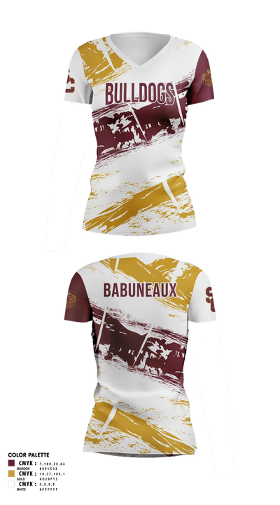 Summer Creek High School Bowling 37718060 Women's Short Sleeve V-neck Shirt - 3