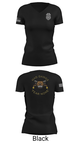 Womens Short Sleeve Vneck Shirt, MADDAWGS 557 MP CO, Army, Teamtime, Team time, sublimation, custom sports apparel, team uniforms, spirit wear, spiritwear, sports uniforms, custom shirts, team store, custom team store, fundraiser sports, apparel fundraiser