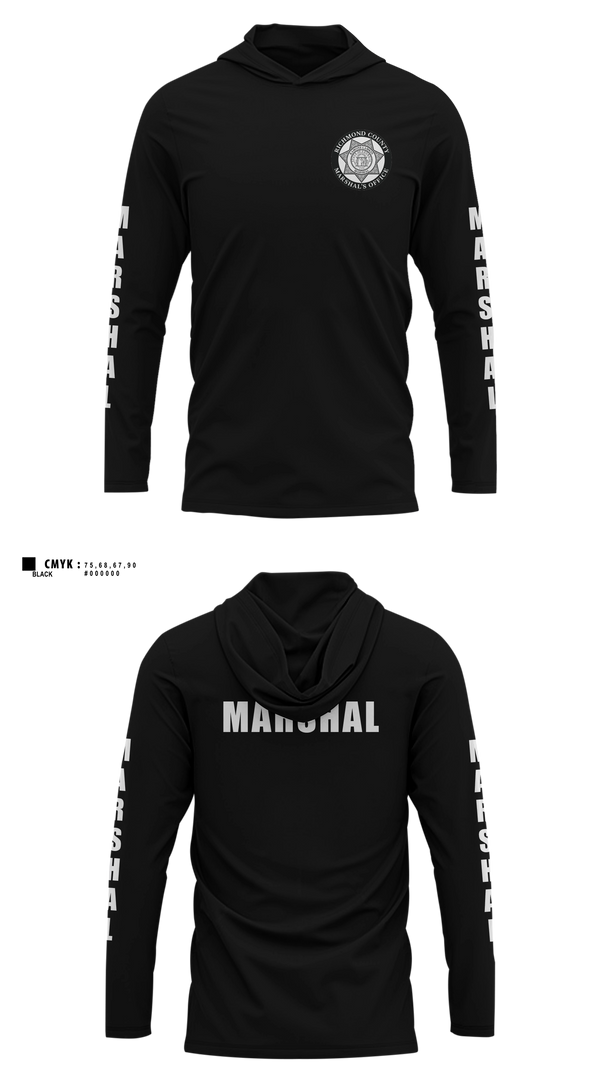 Long Sleeve hooded sunshirt, Richmond County Marshal's Office, Police, Teamtime, Team time, sublimation, custom sports apparel, team uniforms, spirit wear, spiritwear, sports uniforms, custom shirts, team store, custom team store, fundraiser sports, apparel fundraiser