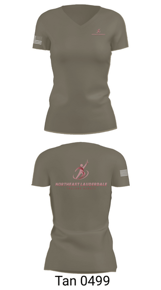 Womens Short Sleeve Vneck Shirt, Northeast Lauderdale Trojans NJROTC, Navy, Teamtime, Team time, sublimation, custom sports apparel, team uniforms, spirit wear, spiritwear, sports uniforms, custom shirts, team store, custom team store, fundraiser sports, apparel fundraiser