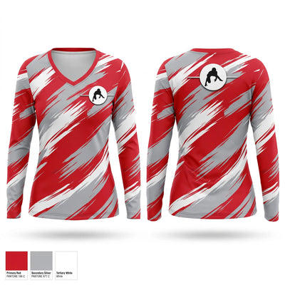 Roehlig Wrestling Women's Long Sleeve V-neck Shirt - 1
