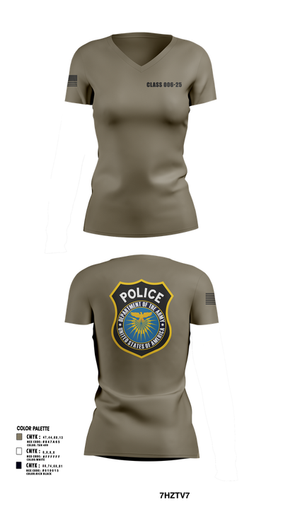 CLASS 006-25 45118207 Women's Short Sleeve V-neck Shirt - 103