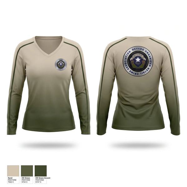Womens Long Sleeve Vneck Shirt, NVORCA, , Teamtime, Team time, sublimation, custom sports apparel, team uniforms, spirit wear, spiritwear, sports uniforms, custom shirts, team store, custom team store, fundraiser sports, apparel fundraiser