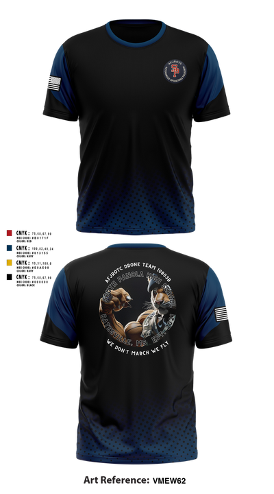 AFJROTC MS-081 DRONE TEAM 88778530 Short Sleeve Performance Shirt - 230
