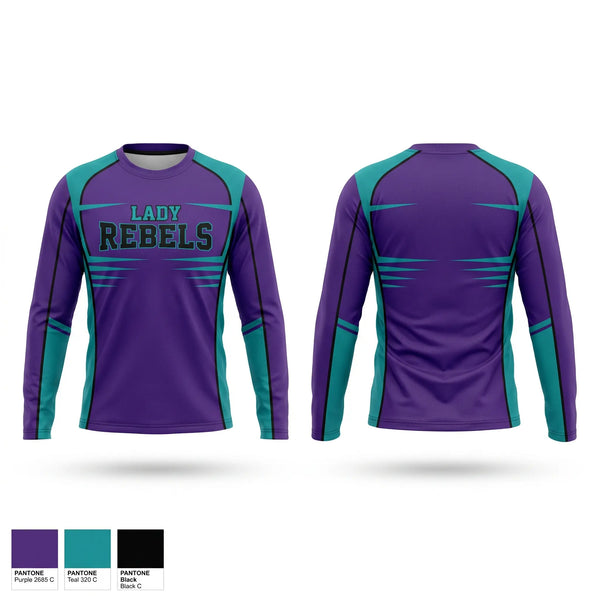 Long Sleeve Performance Shirt, Lady Rebels, Softball, Teamtime, Team time, sublimation, custom sports apparel, team uniforms, spirit wear, spiritwear, sports uniforms, custom shirts, team store, custom team store, fundraiser sports, apparel fundraiser