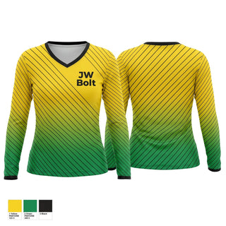 Womens Long Sleeve Vneck Shirt, JW Bolt, Track & Field, Teamtime, Team time, sublimation, custom sports apparel, team uniforms, spirit wear, spiritwear, sports uniforms, custom shirts, team store, custom team store, fundraiser sports, apparel fundraiser
