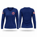 Taos ski valley fire Women's Long Sleeve V-neck Shirt - 1