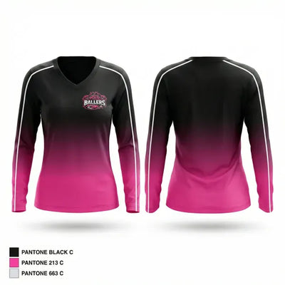 Pittsburgh Ballers 23897996 Women's Long Sleeve V-neck Shirt - 1