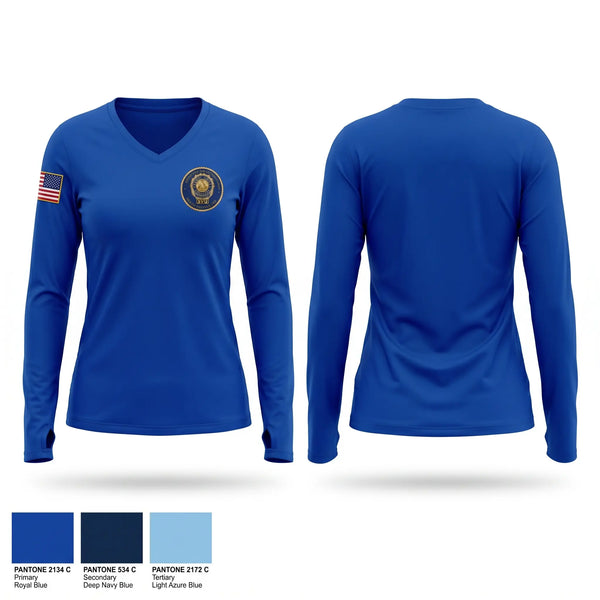 Womens Long Sleeve Vneck Shirt, Jersey City Police Department Special Victims Unit, Police, Teamtime, Team time, sublimation, custom sports apparel, team uniforms, spirit wear, spiritwear, sports uniforms, custom shirts, team store, custom team store, fundraiser sports, apparel fundraiser