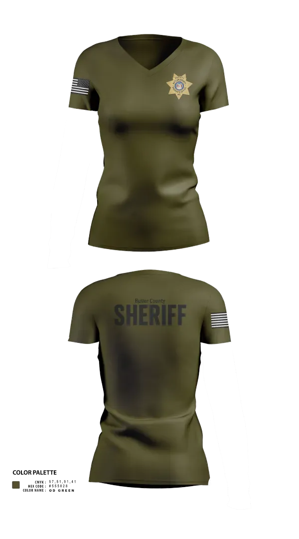 Butler County Sheriff’s Department 87460100 Women's Short Sleeve V-neck Shirt - 22