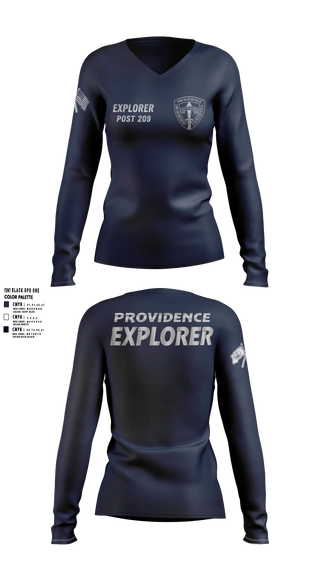 Womens Long Sleeve Vneck Shirt, Explorers, Police, Teamtime, Team time, sublimation, custom sports apparel, team uniforms, spirit wear, spiritwear, sports uniforms, custom shirts, team store, custom team store, fundraiser sports, apparel fundraiser