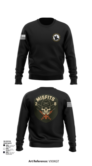 Crew Neck Sweatshirt, 2-8 Cav, HHC, Medic Platoon, , Teamtime, Team time, sublimation, custom sports apparel, team uniforms, spirit wear, spiritwear, sports uniforms, custom shirts, team store, custom team store, fundraiser sports, apparel fundraiser