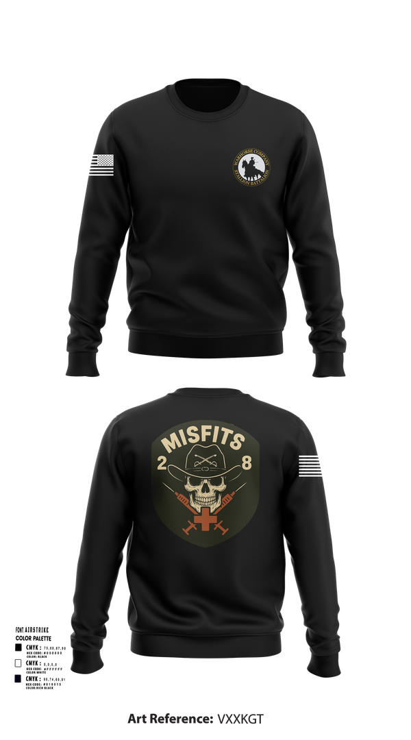 Crew Neck Sweatshirt, 2-8 Cav, HHC, Medic Platoon, , Teamtime, Team time, sublimation, custom sports apparel, team uniforms, spirit wear, spiritwear, sports uniforms, custom shirts, team store, custom team store, fundraiser sports, apparel fundraiser