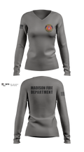 Madison Fire Department Women's Long Sleeve V-neck Shirt - 6