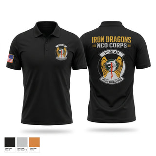 Short Sleeve Performance Polo, 1-501st Iron Dragons NCO Corps, Army, Teamtime, Team time, sublimation, custom sports apparel, team uniforms, spirit wear, spiritwear, sports uniforms, custom shirts, team store, custom team store, fundraiser sports, apparel fundraiser