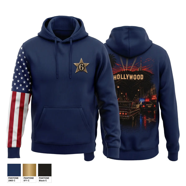 Hoodie, HOLLYWOOD, Police, Teamtime, Team time, sublimation, custom sports apparel, team uniforms, spirit wear, spiritwear, sports uniforms, custom shirts, team store, custom team store, fundraiser sports, apparel fundraiser
