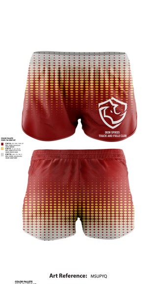 Womens Shorts, Iron Spikes Track and Field Club, Track & Field, Teamtime, Team time, sublimation, custom sports apparel, team uniforms, spirit wear, spiritwear, sports uniforms, custom shirts, team store, custom team store, fundraiser sports, apparel fundraiser