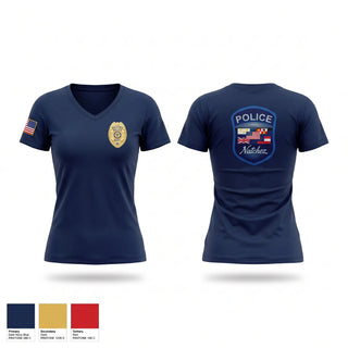 Womens Short Sleeve Vneck Shirt, Natchez Police Department, Police, Teamtime, Team time, sublimation, custom sports apparel, team uniforms, spirit wear, spiritwear, sports uniforms, custom shirts, team store, custom team store, fundraiser sports, apparel fundraiser