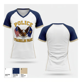 Womens Short Sleeve Vneck Shirt, Franklin Park Police, Baseball, Teamtime, Team time, sublimation, custom sports apparel, team uniforms, spirit wear, spiritwear, sports uniforms, custom shirts, team store, custom team store, fundraiser sports, apparel fundraiser