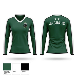 Womens Long Sleeve Vneck Shirt, JAGUARS FC, Men's Soccer, Teamtime, Team time, sublimation, custom sports apparel, team uniforms, spirit wear, spiritwear, sports uniforms, custom shirts, team store, custom team store, fundraiser sports, apparel fundraiser