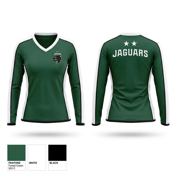 Womens Long Sleeve Vneck Shirt, JAGUARS FC, Men's Soccer, Teamtime, Team time, sublimation, custom sports apparel, team uniforms, spirit wear, spiritwear, sports uniforms, custom shirts, team store, custom team store, fundraiser sports, apparel fundraiser