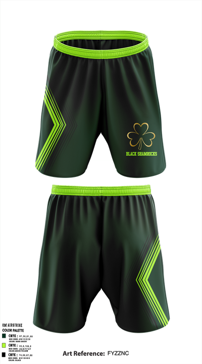 Black Shamrocks 32510226 Athletic Shorts With Pockets - 1