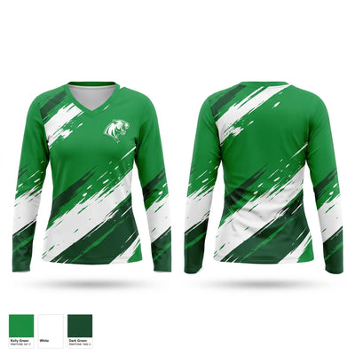 Calhoun Cougars 1 Women's Long Sleeve V-neck Shirt - 1