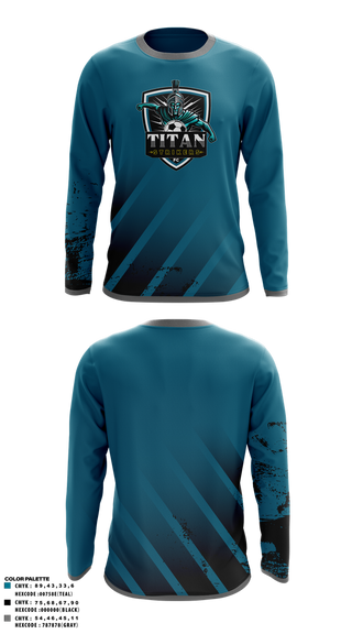 Long Sleeve Performance Shirt, Titan Strikers FC, Men's Soccer, Teamtime, Team time, sublimation, custom sports apparel, team uniforms, spirit wear, spiritwear, sports uniforms, custom shirts, team store, custom team store, fundraiser sports, apparel fundraiser