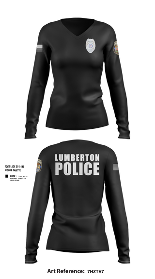 Womens Long Sleeve Vneck Shirt, LUMBERTON POLICE, , Teamtime, Team time, sublimation, custom sports apparel, team uniforms, spirit wear, spiritwear, sports uniforms, custom shirts, team store, custom team store, fundraiser sports, apparel fundraiser