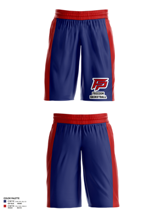 Mens Basketball Shorts, Freedom High School Basketball, Men's Basketball, Teamtime, Team time, sublimation, custom sports apparel, team uniforms, spirit wear, spiritwear, sports uniforms, custom shirts, team store, custom team store, fundraiser sports, apparel fundraiser
