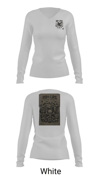 Womens Long Sleeve Vneck Shirt, 99th LRS, Air Force, Teamtime, Team time, sublimation, custom sports apparel, team uniforms, spirit wear, spiritwear, sports uniforms, custom shirts, team store, custom team store, fundraiser sports, apparel fundraiser