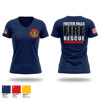 Womens Short Sleeve Vneck Shirt, Foster Falls Fire Department, Fire Department, Teamtime, Team time, sublimation, custom sports apparel, team uniforms, spirit wear, spiritwear, sports uniforms, custom shirts, team store, custom team store, fundraiser sports, apparel fundraiser